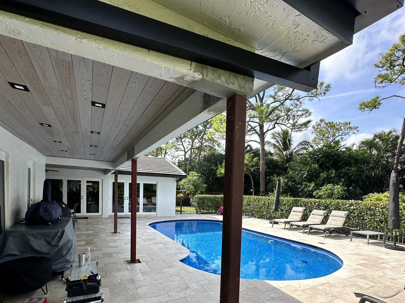 Before: Outdoor column stone cladding
