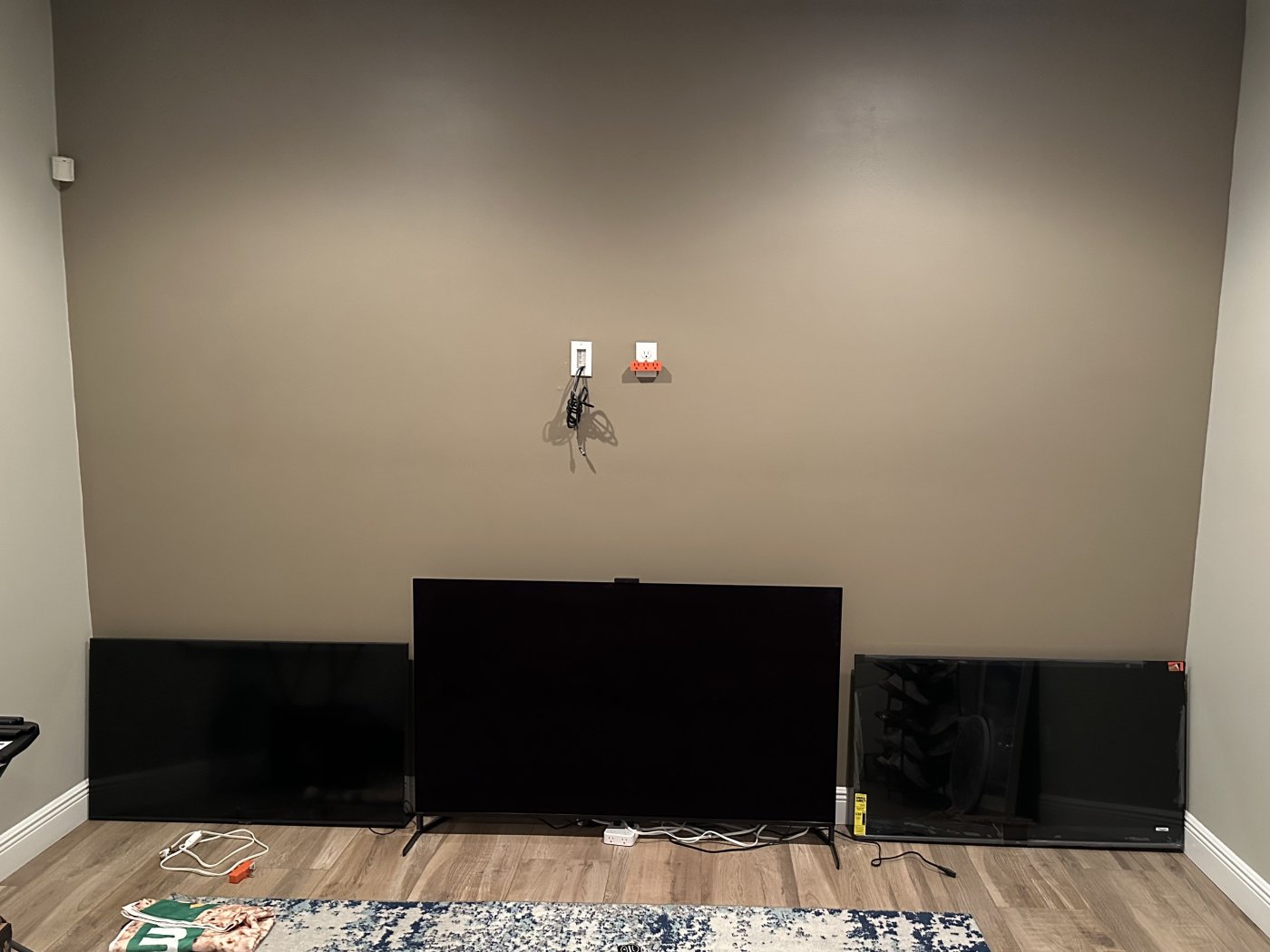 Before: TV mounting and cable concealment